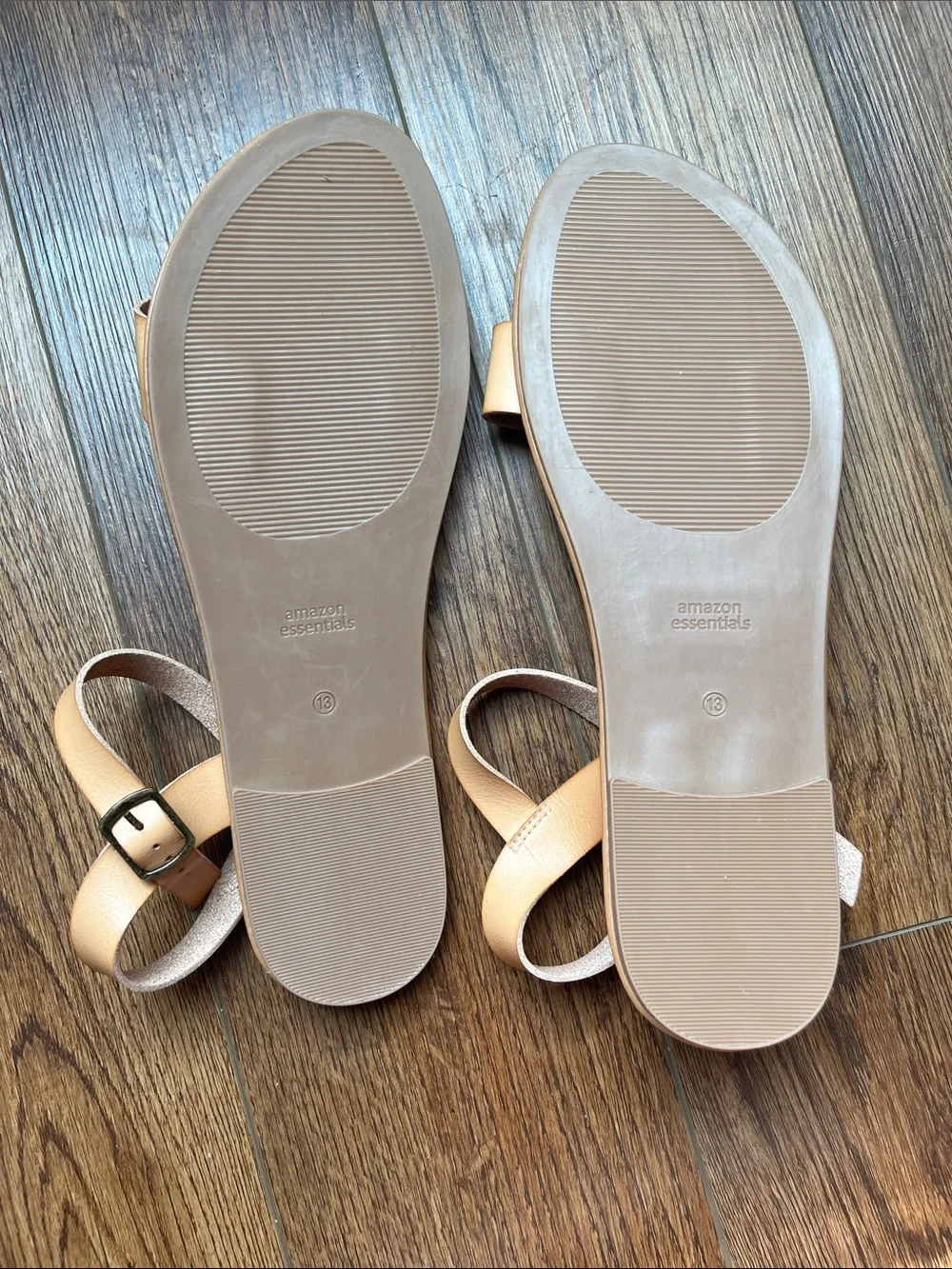 Natural/Tan Strap Buckle Sandals- Size 13
